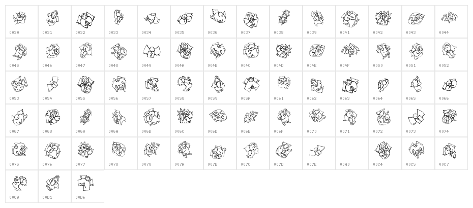 HallelujaEngeland Medium Character Map