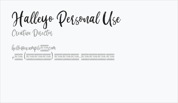 Halleyo Personal Use Business Card
