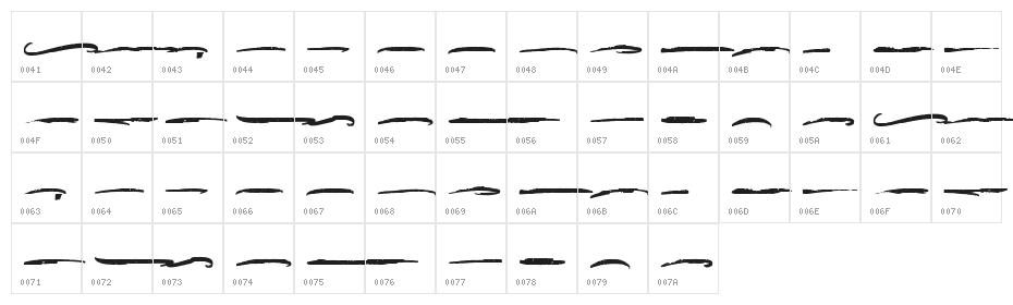 HallingtonSwash Character Map