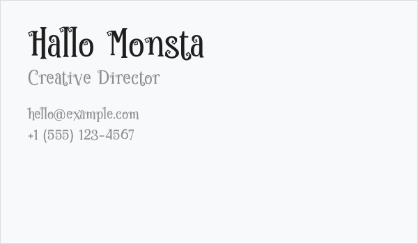 Hallo Monsta Business Card