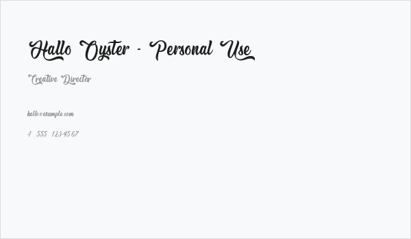 Hallo Oyster - Personal Use Business Card