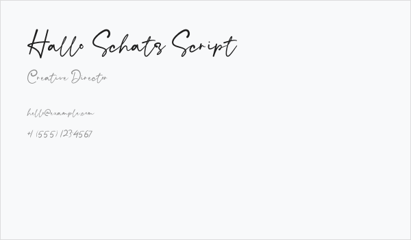 Hallo Schatz Script Business Card