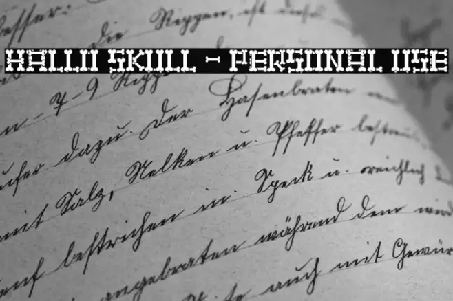 Hallo Skull - personal use Font examples