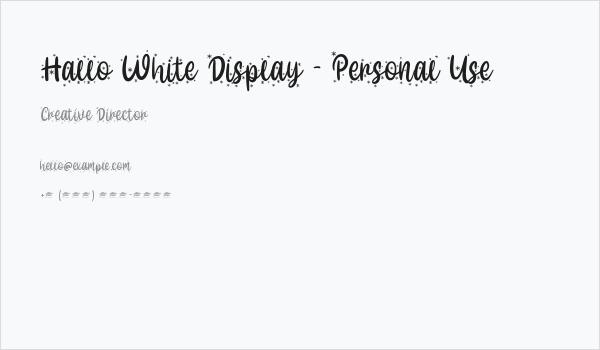 Hallo White Display - Personal Use Business Card