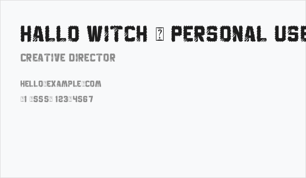 Hallo Witch - Personal Use Business Card