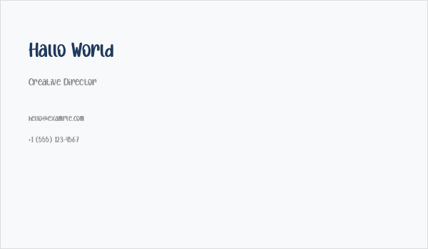 Hallo World Business Card