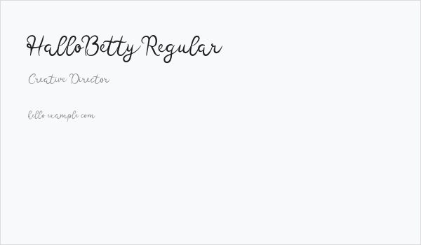 HalloBetty-Regular Business Card