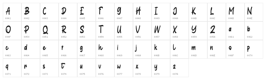 Hallou Character Map