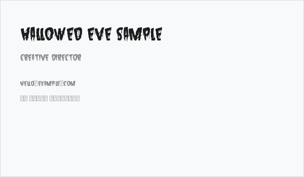 Hallowed Eve Sample Business Card