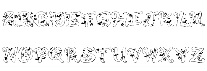 Halloween Bats Font LOWERCASE