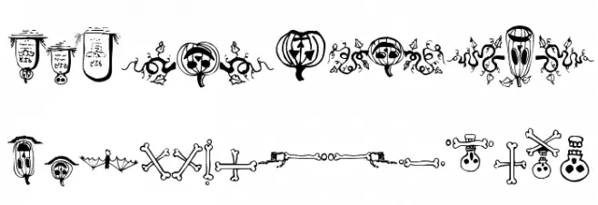 Halloween Borders Caratteri MAIUSCOLE