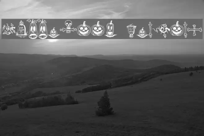 Halloween Borders Font examples