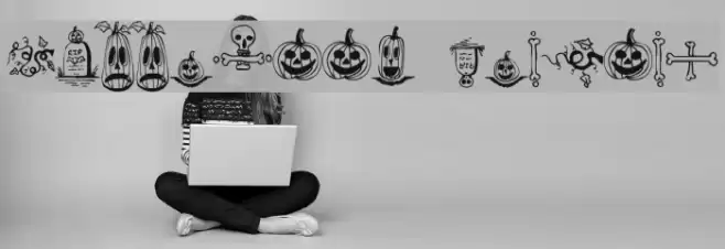 Halloween Borders Font examples