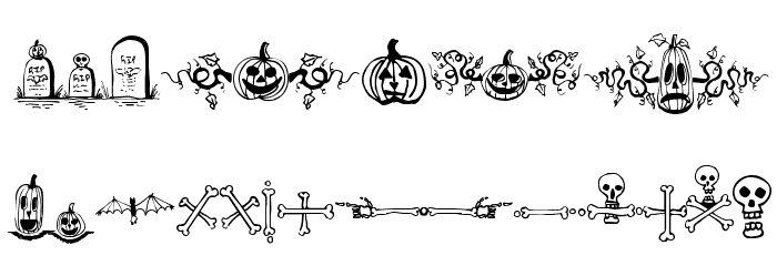 Halloween Borders Font LOWERCASE