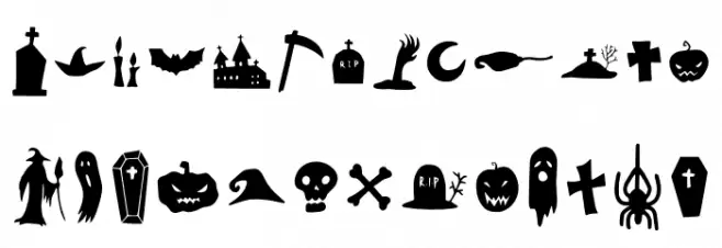 Halloween Clipart Caratteri MAIUSCOLE