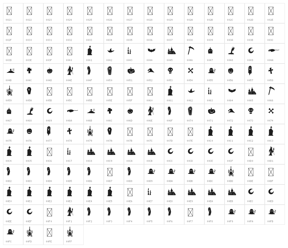 Halloween Clipart Character Map