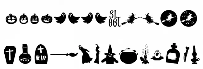 Halloween Dreams Doodles Caratteri MINUSCOLO