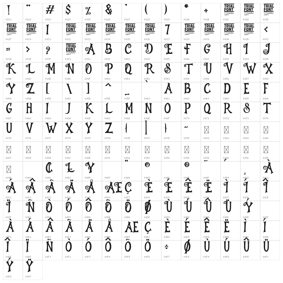 Halloween Emotions Demo Regular Character Map