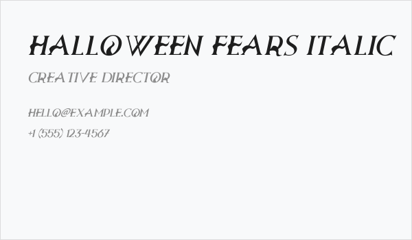 Halloween Fears Italic Business Card