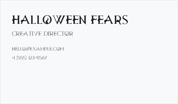 Halloween Fears Business Card