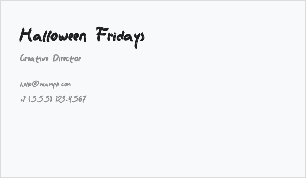Halloween Fridays Business Card