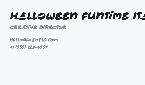 Halloween Funtime Italic Business Card