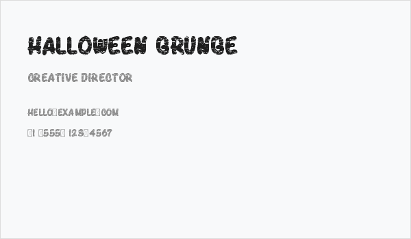 Halloween Grunge Business Card