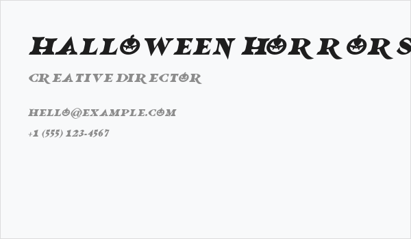 Halloween Horrors 2023 Italic Business Card