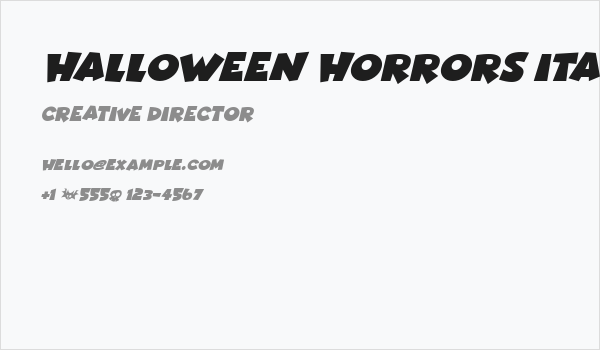 Halloween Horrors Italic Business Card
