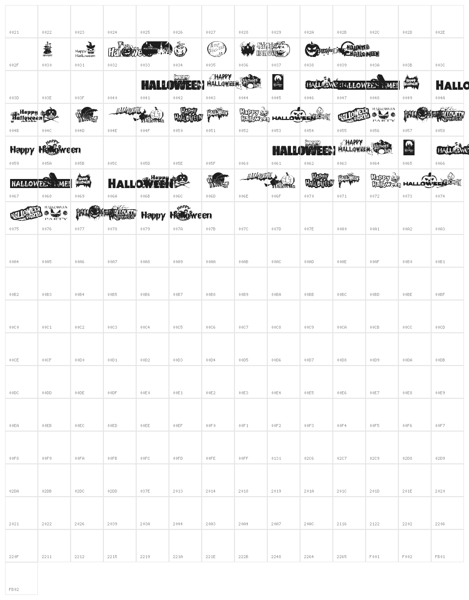 Halloween Logo Character Map