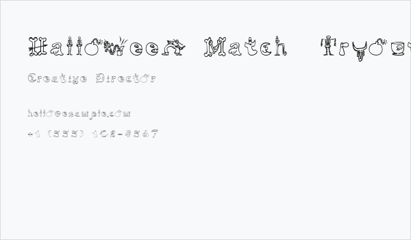 Halloween Match  Tryout Business Card