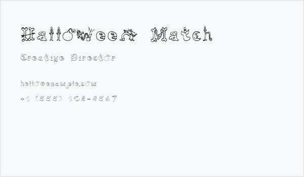 Halloween Match Business Card