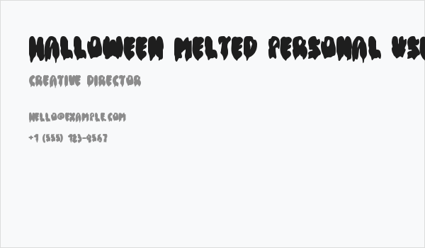 Halloween Melted Personal Use Business Card