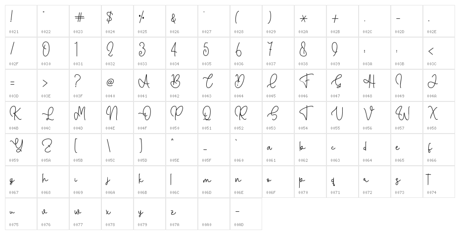 Halloween Monoline - Personal U Character Map