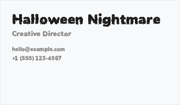 Halloween Nightmare Business Card