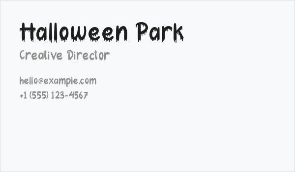Halloween Park Business Card
