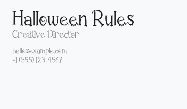 Halloween Rules Business Card
