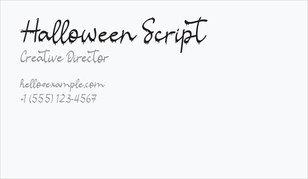 Halloween Script Business Card