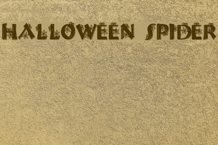 Halloween Spider Schriftart examples