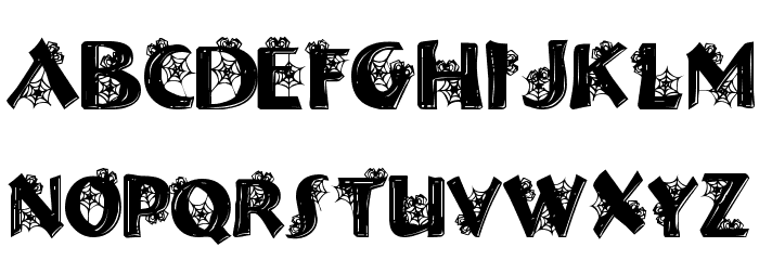 Halloween Spider Schriftart Kleinbuchstaben