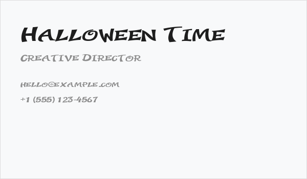 Halloween Time Business Card