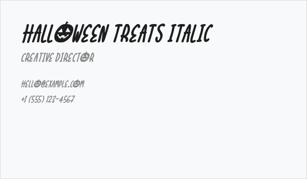 Halloween Treats Italic Business Card