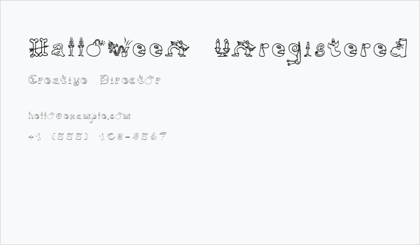 Halloween Unregistered Business Card