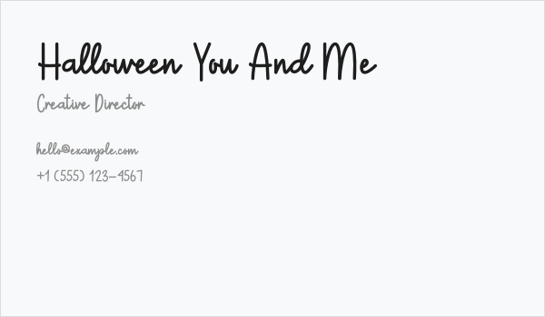 Halloween You And Me Business Card