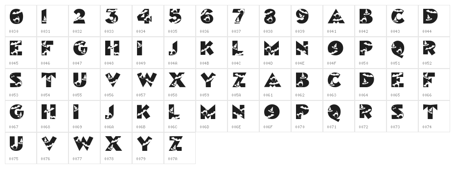 HalloweenKiddyFont Character Map