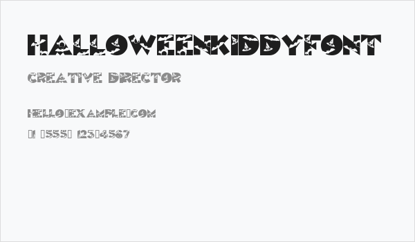HalloweenKiddyFont Business Card