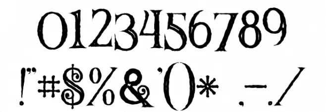 Hallowen Inline Font OTHER CHARS