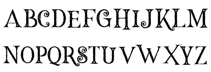 Hallowen Inline Font LOWERCASE