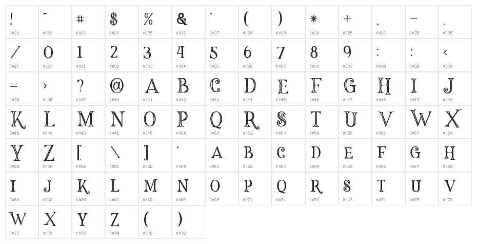 Hallowen Inline Character Map
