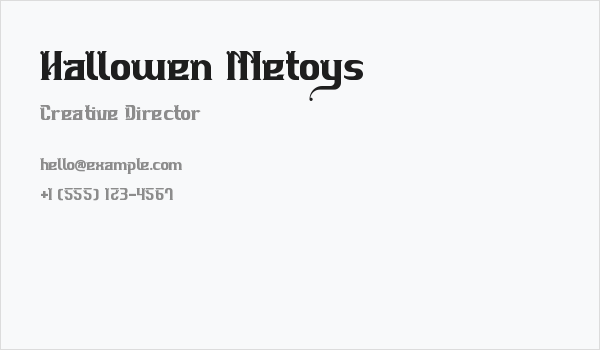 Hallowen Metoys Business Card